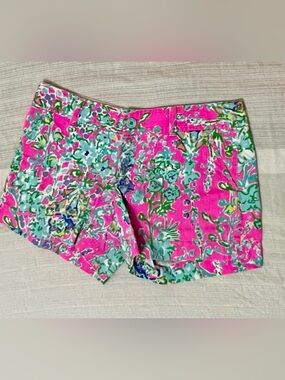 Lilly Pulitzer Callahan Shorts Pink Floral Print Size 6